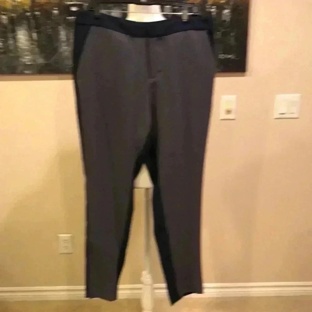 NWOT Banana Republic Blue and Gray Color-block Ankle Trousers-Size 10